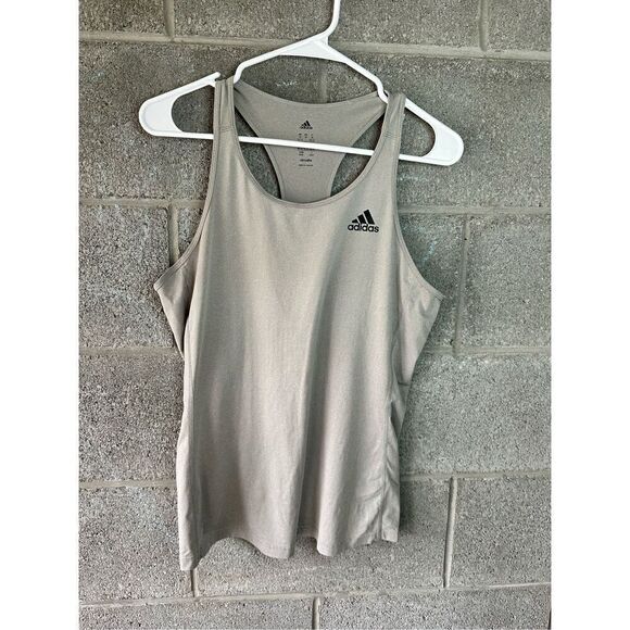 Adidas Tops - Adidas Climalite Scoop Neck Racerback Activewear Tank Top Gray Size Medium